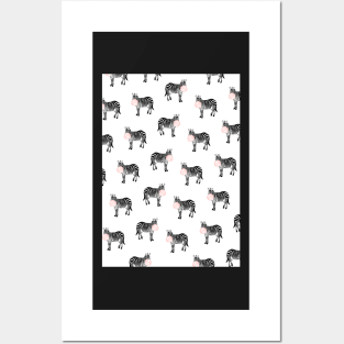 Zebra pattern, Pink bubble gum, Kids art, Funny art, Animal, Kids room, Modern art, Wall art, Print, Minimalistic, Modern, Humor, Black and white Posters and Art